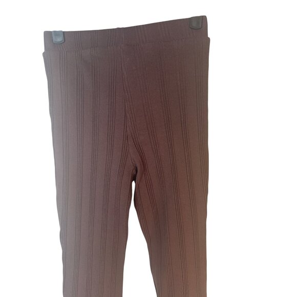2/$30 ZARA Medium Womens Brown Ribbed Flare Pants - Picture 11 of 13